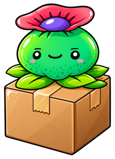 The Avalon Magic Plants mascot, a smiling cactus on a parcel